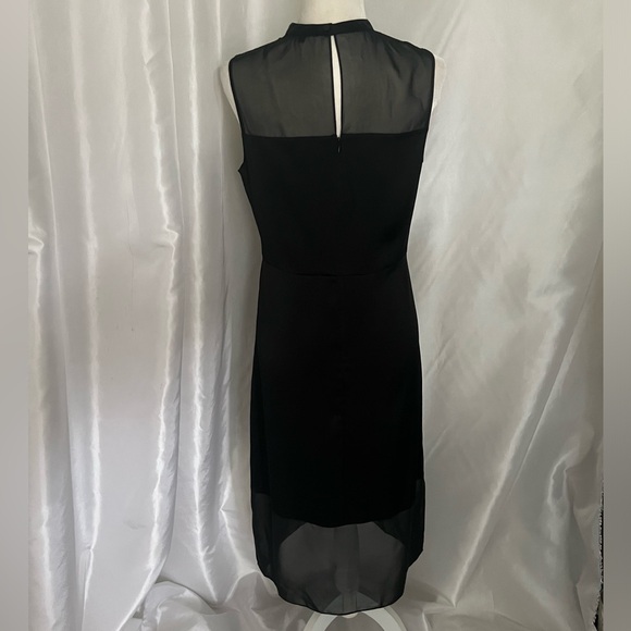 NWT Theory Black Soft Satin & Sheer Dress - Picture 5 of 12
